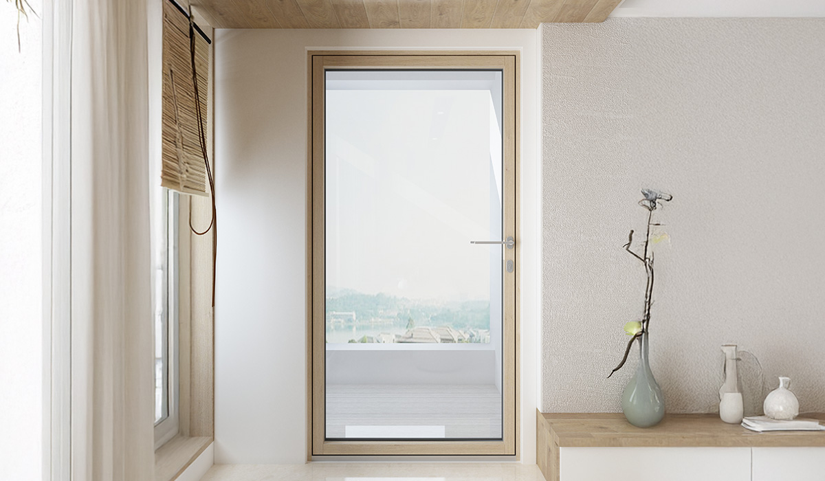 森鹰纖木系列A86Slim 鋁包木外開門 藍鯨隔音門窗台灣獨家代理