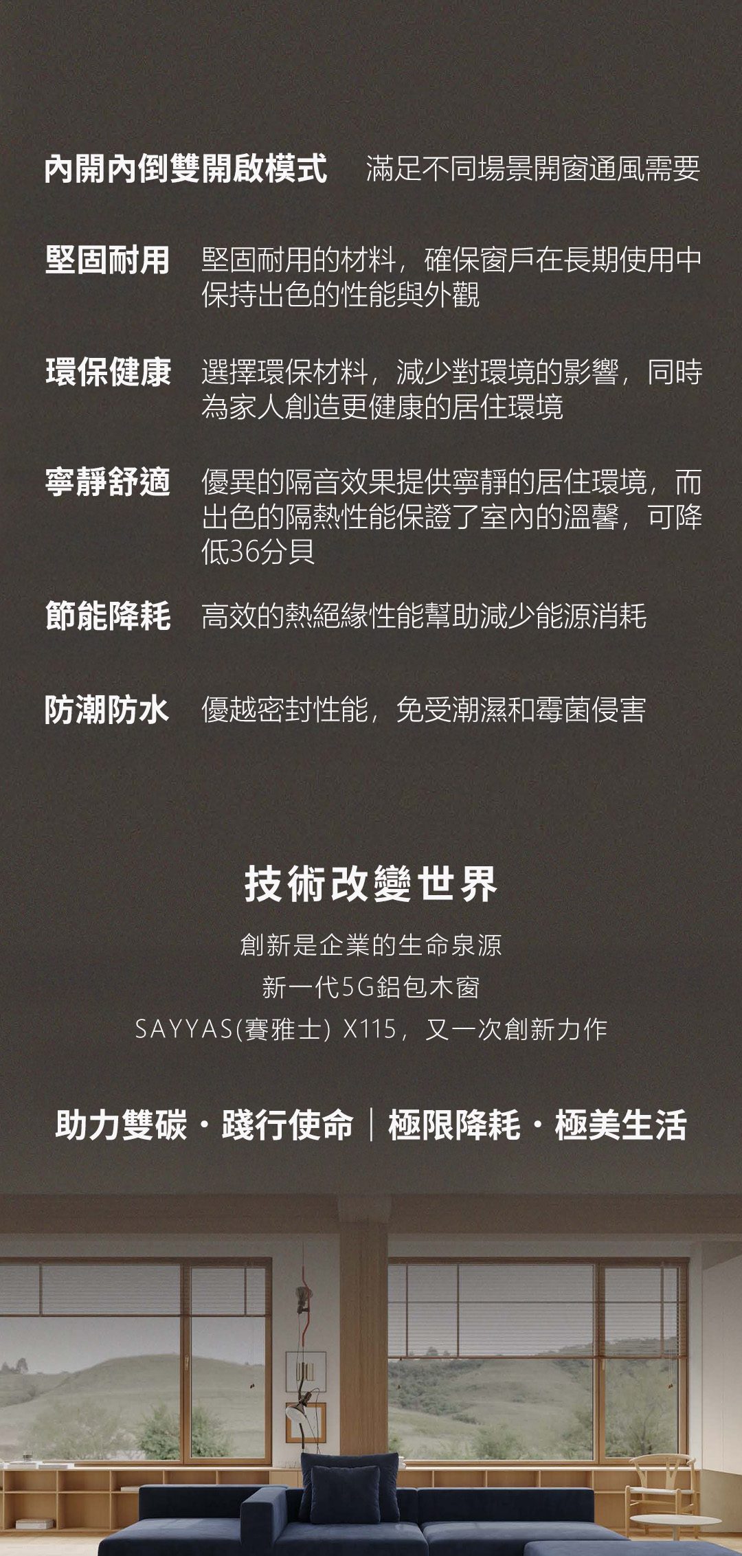 SAYYAS 5G鋁包木窗X115