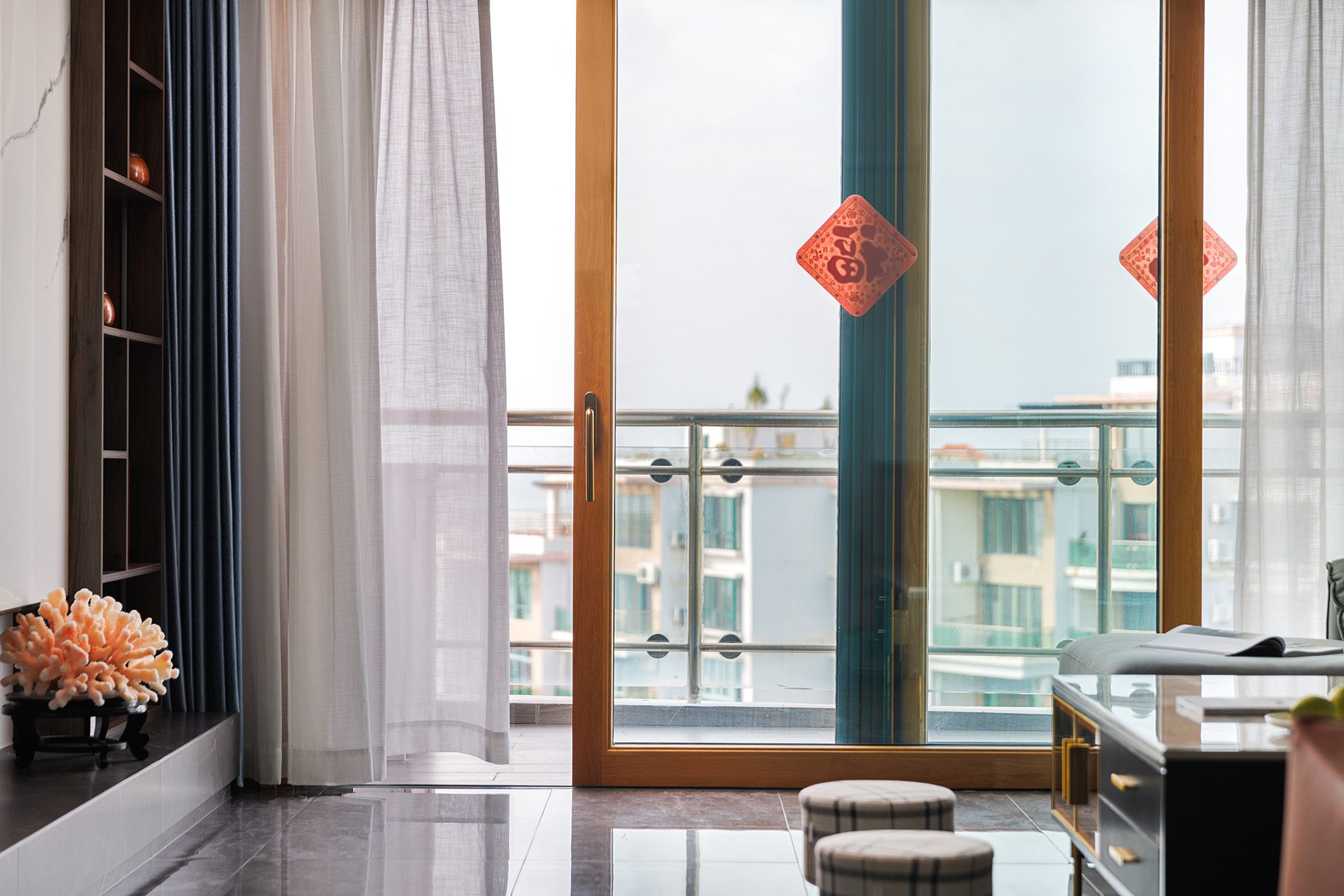 SAYYAS-S220楓葉鋁木提升推拉門-海南四季花園